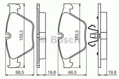 BOSCH, Brake Pads, 34 11 0 300 361, 0 986 494 354,