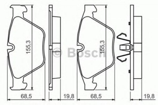 BOSCH, Brake Pads, 34 11 0 300 361, 0 986 494 354,