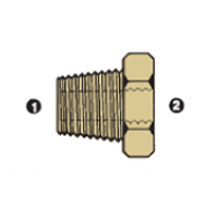 8038-16-12 | BSPT ตัวผู้ 1" x 3/4" BSP ตัวเมีย Solid | ทองเหลือง (092155)