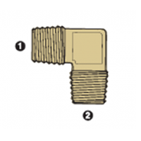 8055-12-12 | BSPT ตัวผู้ 3/4" x BSPT ตัวผู้ 3/4" ข้อศอก 90° | ทองเหลือง (092199)