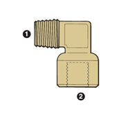 8060-12-12 | BSPT ตัวผู้ 3/4" x 3/4" BSP ตัวเมีย 90° ข้องอ | ทองเหลือง (092204)