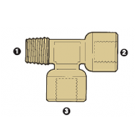 8095-08-08-08 | BSP ตัวเมีย 1/2" x 1/2" BSP ตัวเมีย x BSPT Run Tee ตัวผู้ 1/2" | ทองเหลือง (092230)