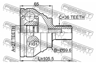 FEBEST CV Joint 1K0 498 099 G 1710-Q3 AUDI