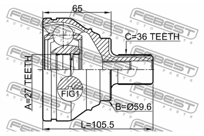 CV-Joint, FEBEST, 1K0 498 099 G, 1710-Q3, AUDI (070301)