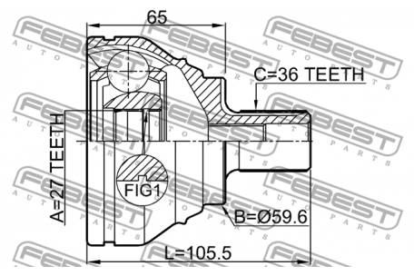FEBEST CV Joint 1K0 498 099 G 1710-Q3 AUDI