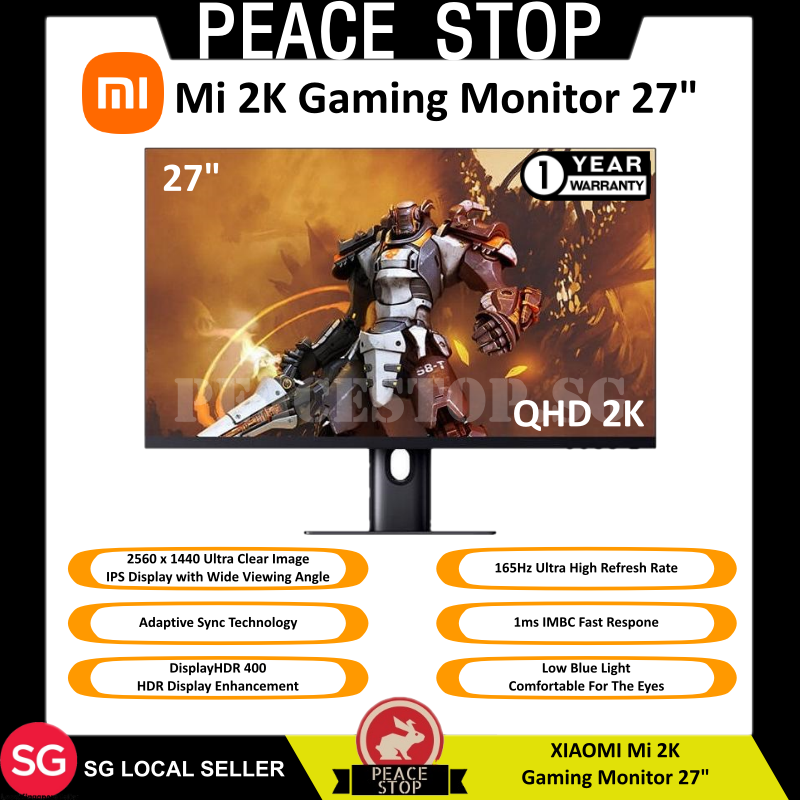 [1 Year Warranty] Xiaomi Mi 2K Gaming Monitor 27" 165Hz ultra-high refresh rate 1ms IMBC* response time QHD DisplayHDR"