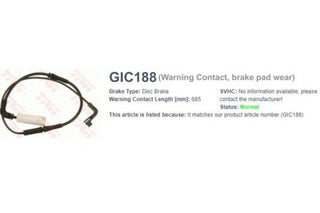 Wire-Sensor, TRW, 34 35 6 759 918, GIC188, BENTLEY (074162)