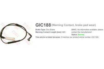 Wire-Sensor, TRW, 34 35 6 759 918, GIC188, BENTLEY (074162)