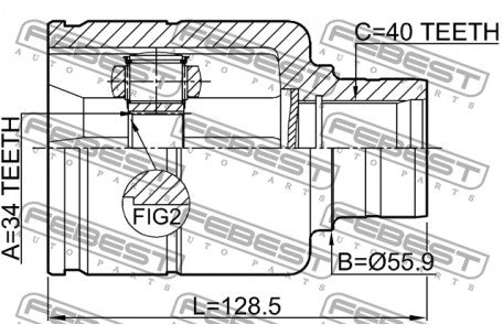 CV-Joint, FEBEST, 5N0 498 103 A, 2311-TATRH, AUDI (078726)