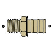 8920-04-08 | BSPP ตัวผู้ 1/4" x 1/2" ข้อต่อท่อ | ทองเหลือง (092247)