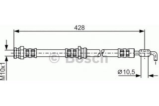 Brake Hose, BOSCH, 3898670, 1987 473 070, MAZDA  (020822)