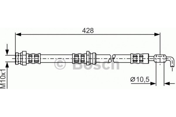 Brake Hose, BOSCH, 3898670, 1987 473 070, MAZDA  (020822)