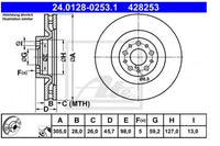 Rotor Disc, ATE, 51854567, 24.0128-0253.1, FIAT (060643)