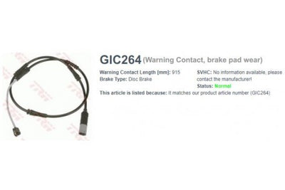 Wire-Sensor, TRW, 34 35 6 791 962, GIC264, BMW (074513)