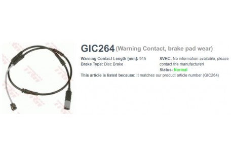 Wire-Sensor, TRW, 34 35 6 791 962, GIC264, BMW (074513)