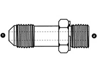 9002L-16-16 - 1 "ตัวผู้ JIC x 1" ตัวผู้ BSPP ยาว - อะแดปเตอร์ไฮดรอลิกเหล็ก (088258)
