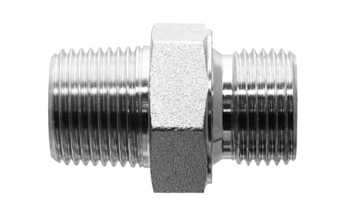 9003-04-06 - 1/4" Male BSPP x 3/8" Male BSPT - Steel Hydraulic Adapters (091600)