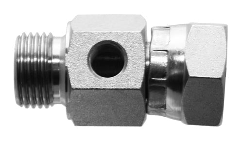 9015TP-08-08-02 - Test Port Tee, 1/2" Male BSPP x 1/2" Female BSPP Swivel x 1/8" Female BSP Solid - Steel Hydraulic Adapters (088445)