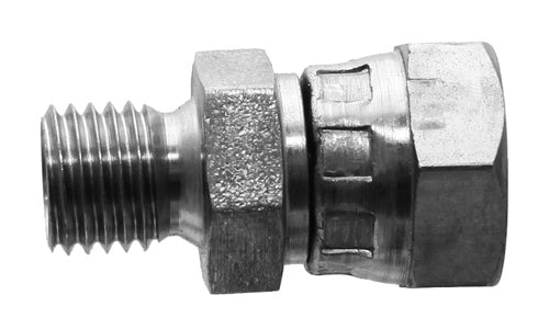 9018-30X1.5-06 - M30x1.5 เมตริกตัวผู้ x 3/8" ตัวเมีย BSPP แบบหมุน - อะแดปเตอร์ไฮดรอลิกเหล็ก (089357)