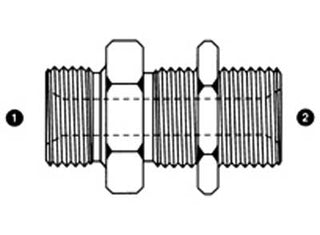 9040L-08-08 - 1/2" Male BSPP x 1/2" Male BSPP Bulkhead, Long - Steel Hydraulic Adapters (088710)