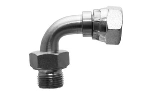 9045-06-06 - 90Â° Tube Elbow, 3/8" Male BSPP x 3/8" Female BSPP Swivel - Steel Hydraulic Adapters (088734)