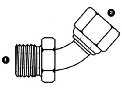9048-12-12 - 45Â° Elbow, 3/4" Male BSPP x 3/4" Female BSPP Swivel - Steel Hydraulic Adapters (088750)