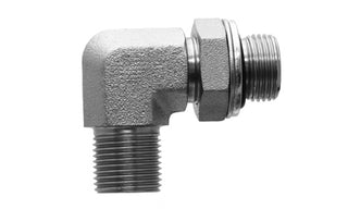 9052-06-06 - 90Â° Elbow, 3/8" Male BSPP x 3/8" Male BSPP Adj. - Steel Hydraulic Adapters (088769)