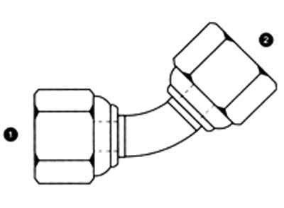 9053-10-10 - 45Â° Tube Elbow, 5/8" Female BSPP Swivel x 5/8" Female BSPP Swivel - Steel Hydraulic Adapters (088781)