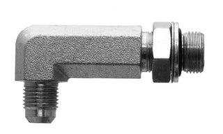 9059L-06-06 - 90Â° Elbow, 3/8" Male JIC x 3/8" Male BSPP Adj. Long - Steel Hydraulic Adapters (088838)