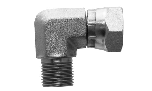 9060-20-20 - ข้องอ 90°, BSPP ตัวผู้ 1-1/4" x BSPP ตัวผู้แบบหมุนได้ 1-1/4" ตัวเมีย - อะแดปเตอร์ไฮดรอลิกเหล็ก (088853)