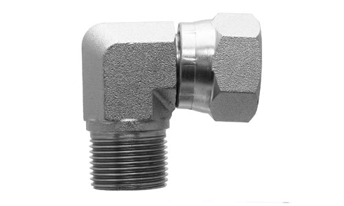 9061-06-08 - ข้องอ 90°, BSPP ตัวผู้ 3/8" x 1/2" ตัวผู้ JIC แบบหมุน - อะแดปเตอร์ไฮดรอลิกเหล็ก (088859)
