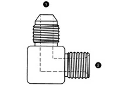 9065-04-04 - ข้องอ 90°, JIC ตัวผู้ 1/4" x BSPP ตัวผู้ 1/4" - อะแดปเตอร์ไฮดรอลิกเหล็ก (088865)