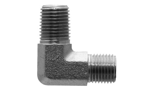 9070-04-04 - ข้องอ 90°, BSPP ตัวผู้ 1/4" x NPTF ตัวผู้ 1/4" - อะแดปเตอร์ไฮดรอลิกเหล็ก (088877)
