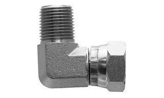 9072-02-02 - 90Â° Elbow, 1/8" Male NPTF x 1/8" Female BSPP Swivel - Steel Hydraulic Adapters (088882)