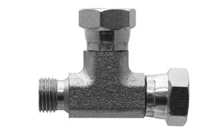 9095-06-06-06 - Adapter Tee, 3/8" Male BSPP x 3/8" Female BSPP Swivel x 3/8" Female BSPP Swivel - Steel Hydraulic Adapters (088963)