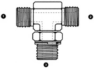 9152-08-08-06 - Branch Tee, 1/2" Male BSPP x 1/2" Male BSPP x 3/8" Male BSPP Adj. - Steel Hydraulic Adapters (088982)