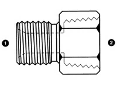 9235-08X1.0-02 - M8x1 เมตริกตัวผู้ x 1/8 "ตัวเมีย NPTF - อะแดปเตอร์ไฮดรอลิกเหล็ก (089552)