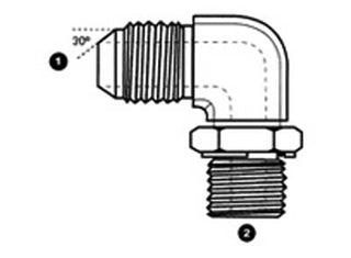 9259-06-06 - 90Â° Elbow, 3/8" JIS 30Â° Male x 3/8" BSPP Adj. - Steel hydraulic fittings (081970)