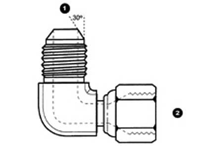 9292-12-12 - ข้องอ 90Â°, JIS ตัวผู้ 3/4" 30Â° x 3/4" ตัวเมีย JIS 30Â° แบบหมุน - อะแดปเตอร์ไฮดรอลิกเหล็ก (090687)