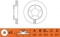 จานโรเตอร์, NIBK, 43512-27070, RN1337V, TOYOTA (019128)