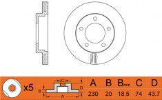 Rotor Disc, NIBK, 43512-27070, RN1337V, TOYOTA (019128)