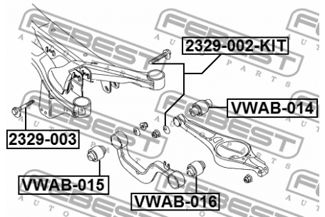 Collar/Cam, FEBEST, 1K0 501 387 C, 2329-003, AUDI (068732)