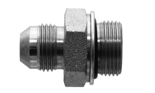 9605S-04-L06-12 - 1/4 "JIC ตัวผู้ x ท่อ 6 มม. / พอร์ต M12x1.5 - อะแดปเตอร์ไฮดรอลิกเหล็ก (089638)
