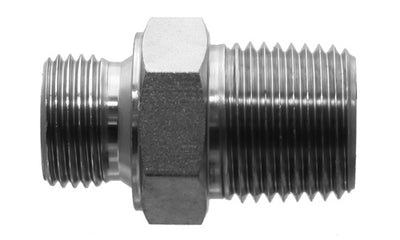 9607-08-18 - 1/2" Male NPTF x M18x1.5 Male Metric - Steel Hydraulic Adapters (089703)