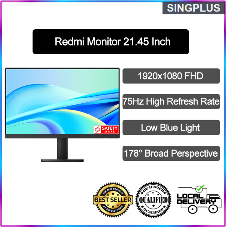 【SG LOCAL SELLER】Xiaomi Redmi Monitor 21.45 Inch 1080P FHD 178° Broad Perspective 75Hz 1920x1080 75Hz 16.7 Millon Colors Low Blue Light