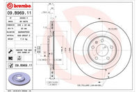 จานโรเตอร์, BREMBO, 4H0615601D, 09.B969.11, AUDI (070523)
