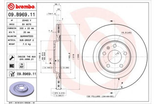 Rotor Disc, BREMBO, 4H0615601D, 09.B969.11, AUDI (070523)