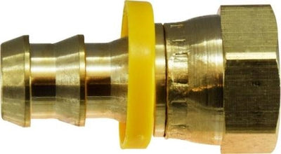 B-143-06-08 | ข้อต่อท่อทองเหลือง 3/8" x 1/2" ตัวเมีย SAE 45Â° JIC ที่นั่งคู่แบบหมุนได้ (092579)