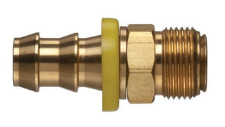 B-290-06-05 | Brass 3/8" Hose Barb x 5/16" Inverted Flare Male Swivel (092769)