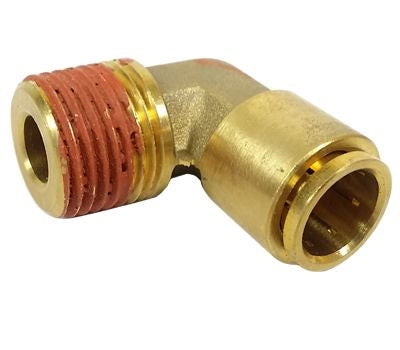 B-31169-06-06 | ทองเหลือง 3/8" Push-In x 3/8" เกลียวนอก NPTF 90° ข้องอ (092859)